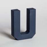 Lettera Decorativa Tridimensionale Carta da Montare - Papertype Lettera 3d Papertype U Blu 