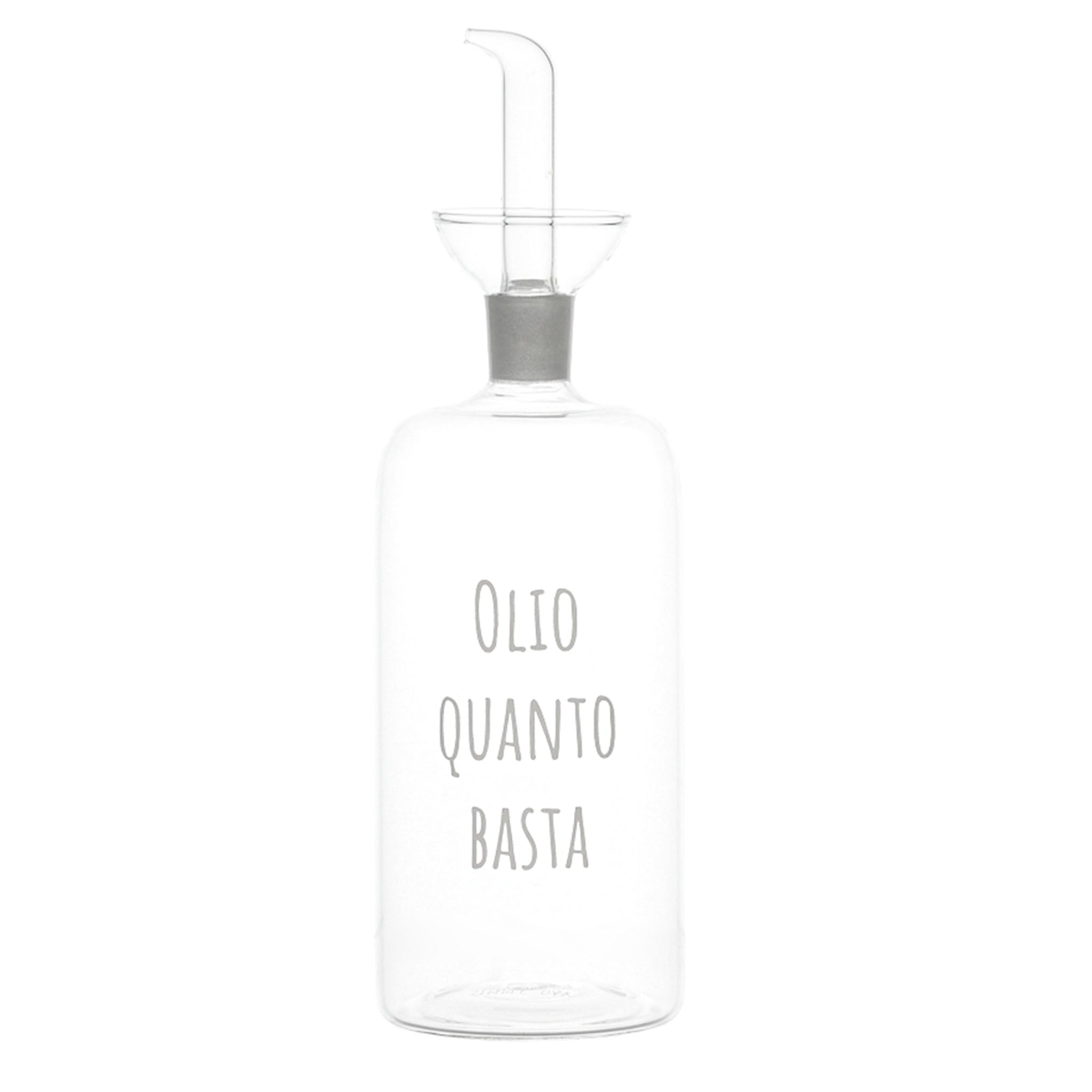 Oliera in Vetro Borosilicato Serigrafata - Olio Quanto Basta Oliera Simple Day Bianco 