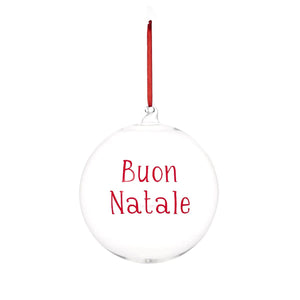 Pallina Natalizia in Vetro Borosilicato Serigrafato - Buon Natale Pallina Natalizia Simple Day 