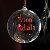 Pallina Natalizia in Vetro Borosilicato Serigrafato - Buon Natale 