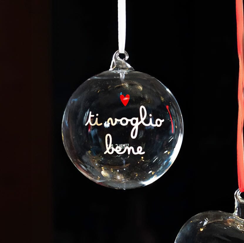 Pallina Natalizia in Vetro Borosilicato Serigrafato - Ti Voglio Bene Pallina Natalizia Simple Day 