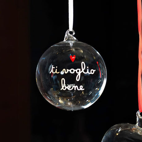 Pallina Natalizia in Vetro Borosilicato Serigrafato - Ti Voglio Bene Pallina Natalizia Simple Day 