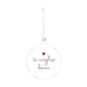 Pallina Natalizia in Vetro Borosilicato Serigrafato - Ti Voglio Bene Pallina Natalizia Simple Day 