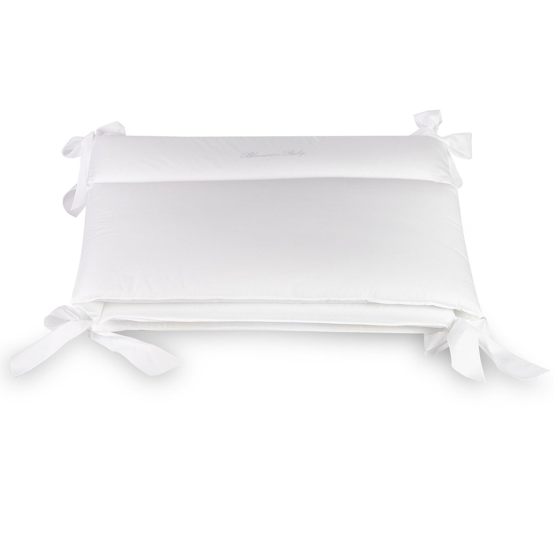 Paracolpi per Lettino in Percalle di Cotone Tinta Unita Confetto - Blumarine Baby Argento