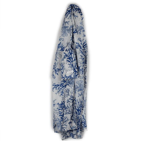 Pareo in Puro Cotone Fantasia Corallina - Phocea Copricostume Marinette Saint-Tropez Blu 