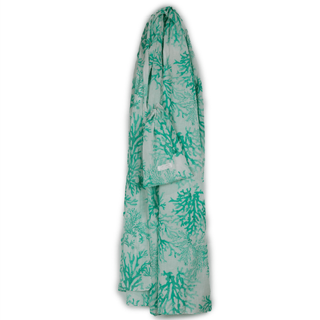 Pareo in Puro Cotone Fantasia Corallina - Phocea Copricostume Marinette Saint-Tropez Verde 
