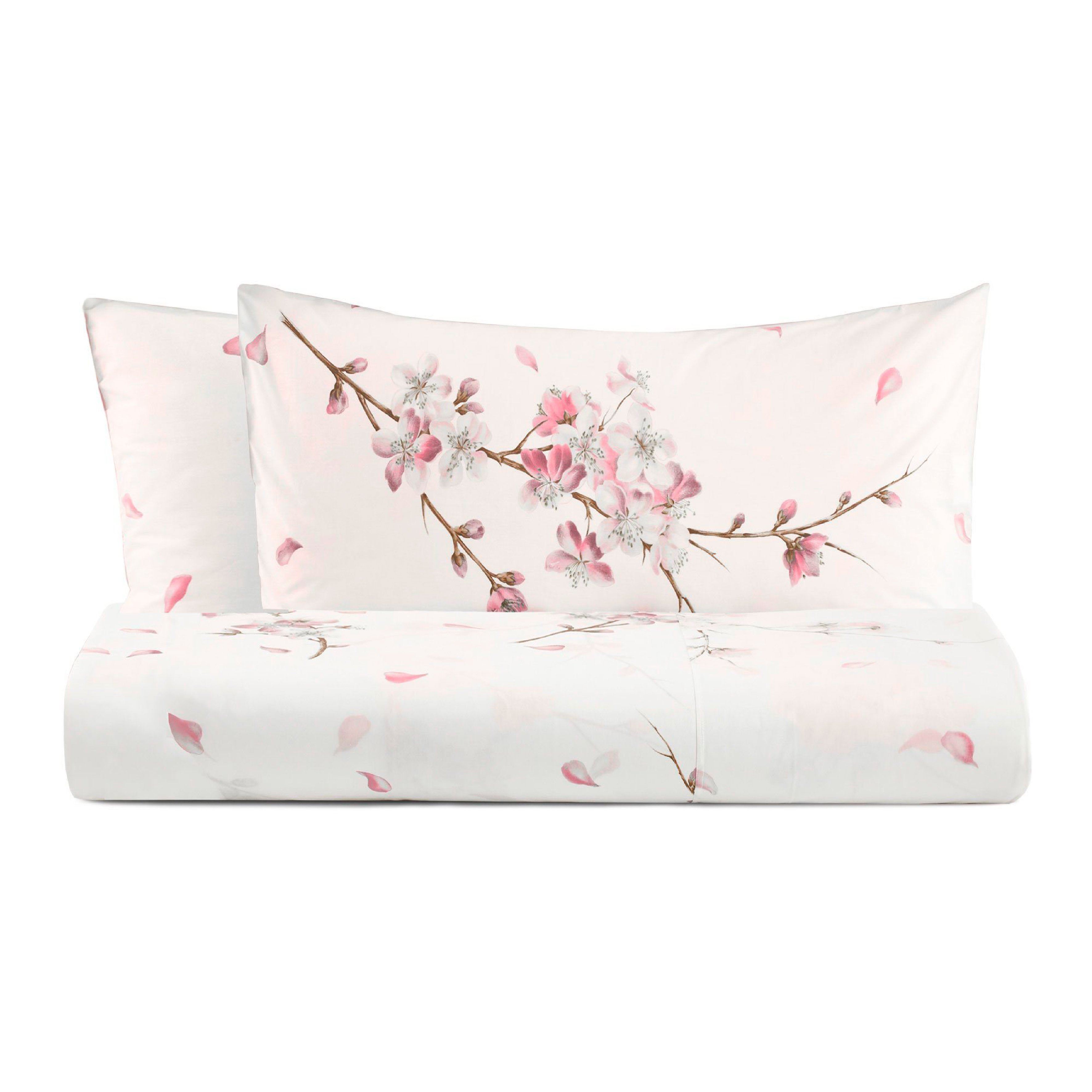 Parure Copripiumino In Percalle di Cotone fantasia floreale - Ciliegio Copripiumino Lisola 