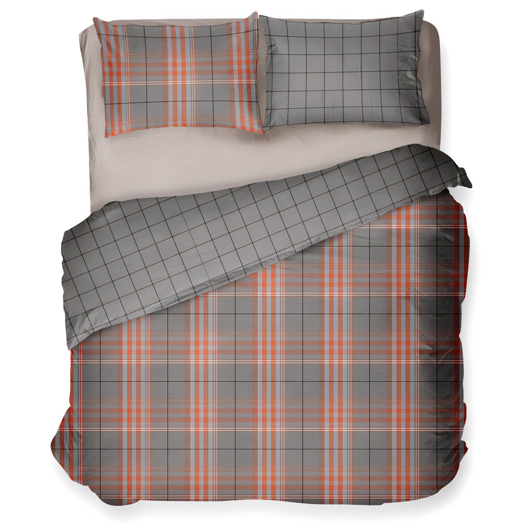 Parure Copripiumino in Puro Cotone con Stampa - Boston Copripiumino Daunex Singolo Arancione 