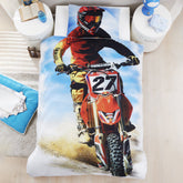 Parure Copripiumino in Puro Cotone con Stampa - Motocross 