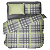 Parure Copripiumino in Puro Cotone fantasia Doubleface - Newport Copripiumino Daunex Singolo Verde 