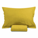 Parure Copripiumino in Puro Lino StoneWashed No Stiro - Luxury Copripiumino Lisola Singolo Oro 