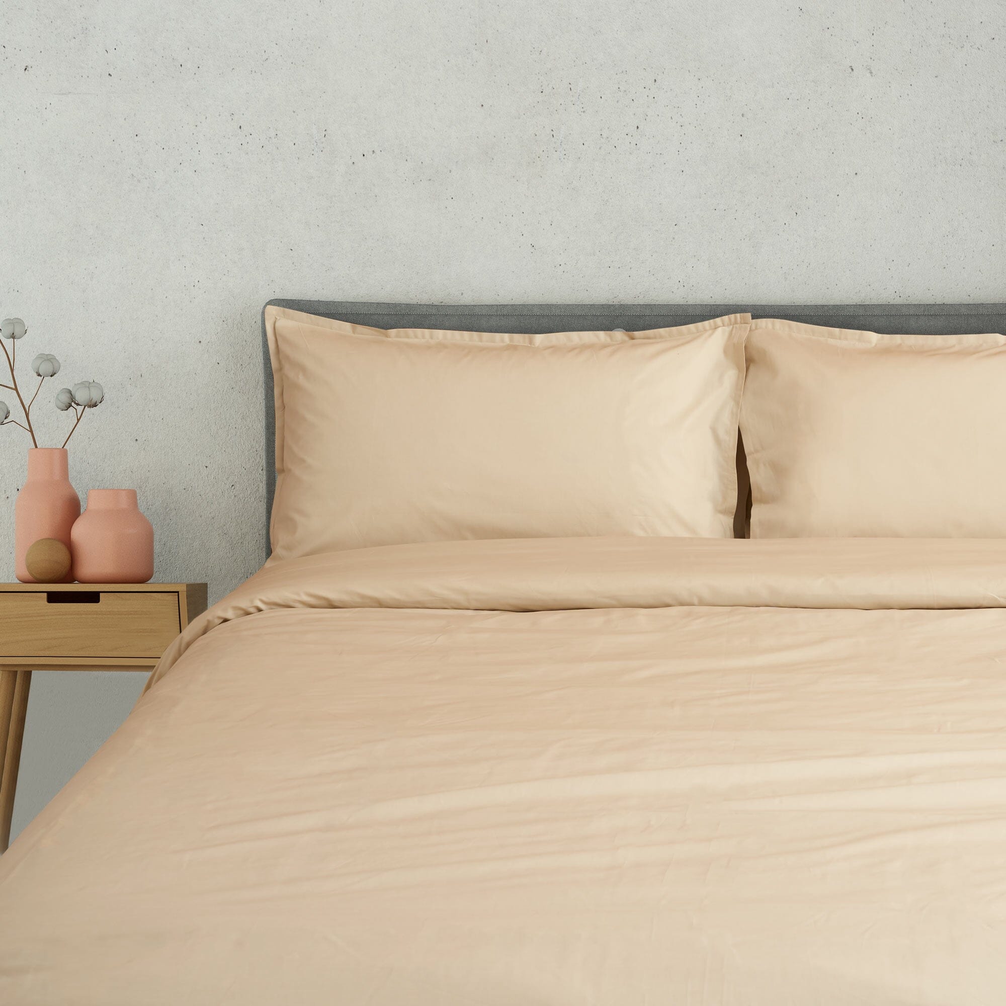 Parure Copripiumino in Puro Percalle di Cotone 200TC tinta unita - Milano Copripiumino Lisola Basic 