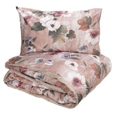 Parure Copripiumino in Raso Di Cotone Fantasia Floreale - Velvet Copripiumino Fazzini Matrimoniale Rosa 