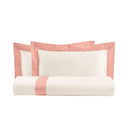 Parure Copripiumino Matrimoniale in Flanella di Cotone con Bordo in Raso - Diamante Copripiumino Flanella Lisola Matrimoniale Rosa (Margot) 