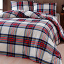 Parure Copripiumino Puro Cotone fantasia Scozzese - Tartan Copripiumino Daunex Singolo Naturale 