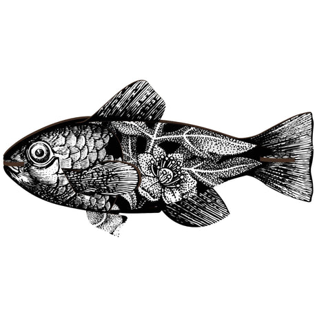 Pesce Decorativo di Carta - Seaweed Joke Pesce Decorativo Miho Bianco/Nero 