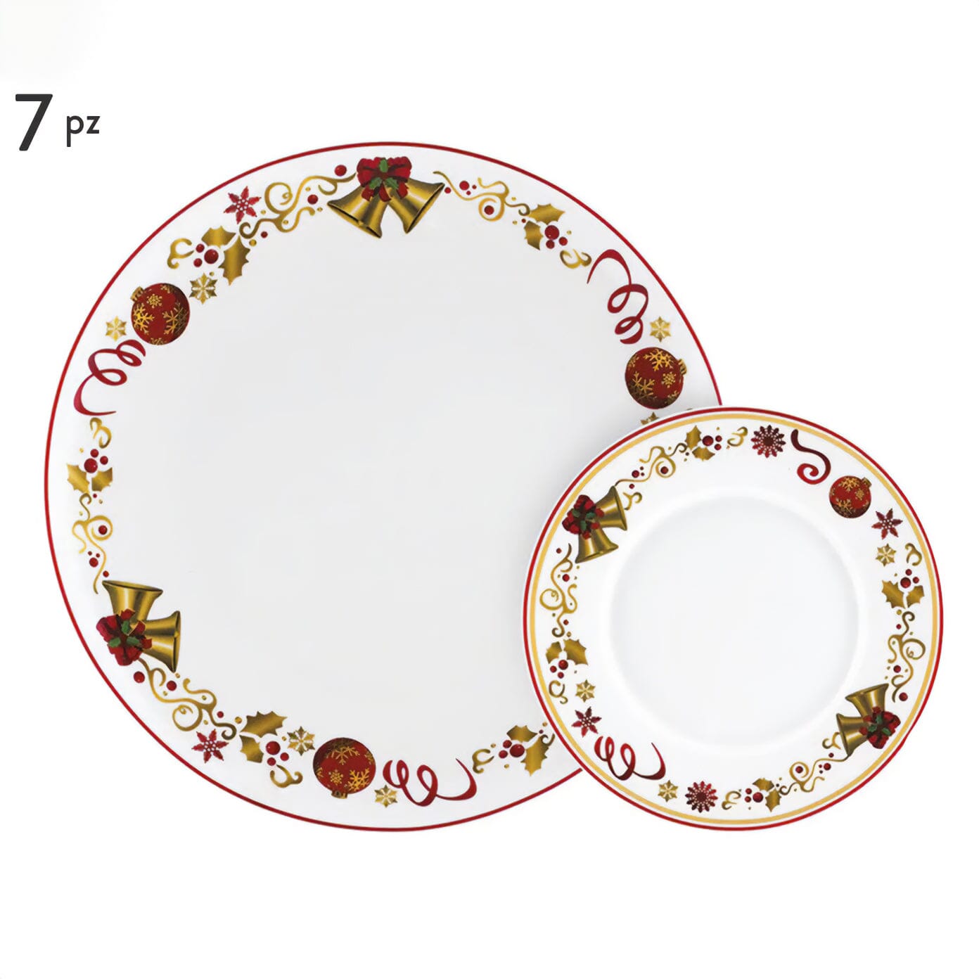 Piatto Panettone con 6 Piattini - Golden Bell Servizio Piatti Villa Altachiara 