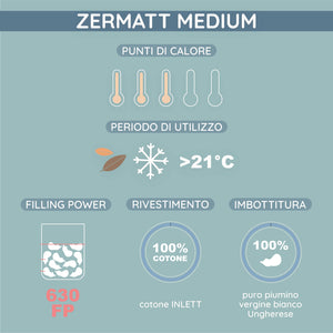 Piumino d'Oca Ungherese Medium - Zermatt Piumino d'oca Lisola 