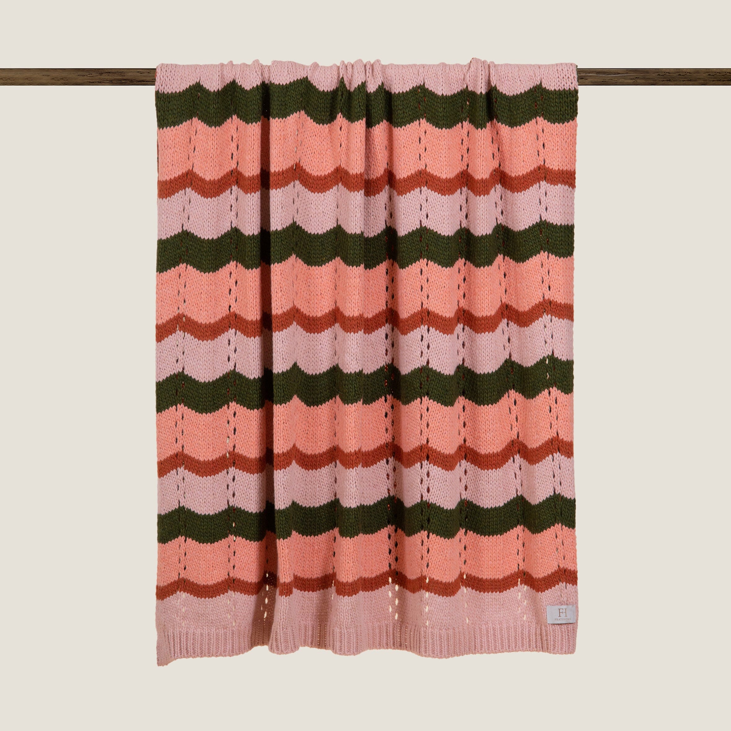 Plaid a Maglia in Misto Lana Fantasia - Carezze Plaid Frati Home Plaid Rosa 