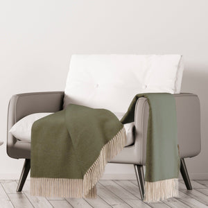 Plaid in Cashmere e Lana Vergine - Iside Plaid Marzotto Verde 