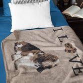 Plaid in Lana Cotta - I Love Basset Hound 