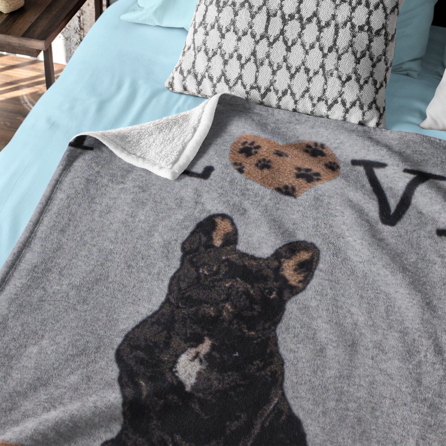 Plaid in Lana Cotta - I Love Bulldog Francese Plaid i nastri di Mirta 