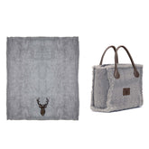 Plaid in MicroPile con Borsa Coordinata - Mountain Plaid Daunex Cervo Antracite 
