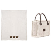 Plaid in MicroPile con Borsa Coordinata - Mountain Plaid Daunex Cuore Ecru 