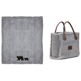 Plaid in MicroPile con Borsa Coordinata - Mountain Plaid Daunex Orso Antracite 