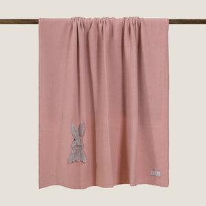 Plaid in Misto Cotone con Applicazione - Sweet Rabbit Plaid Frati Home Plaid Rosa 