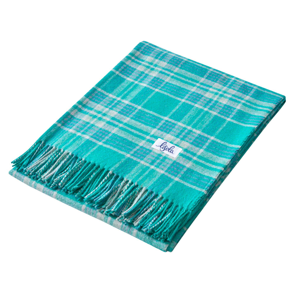 Plaid in Pile di Cotone - Logan Plaid Lisola Plaid Turchese 