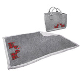 Plaid Morbidotto in MicroPile con borsa in feltro coordinata - Friend Plaid Daunex Cane Grigio 