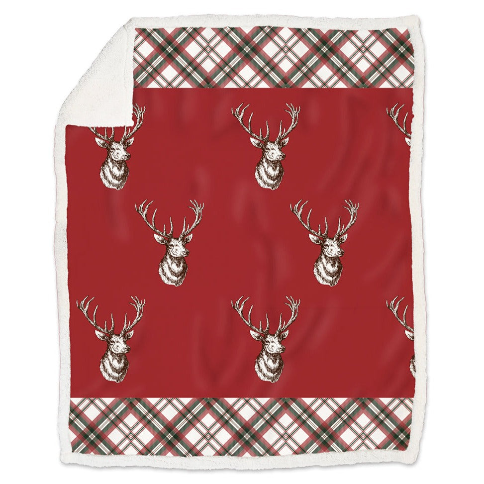 Plaid Morbidotto in MicroPile Fantasia Cervo - Trofeo Plaid Daunex Plaid Rosso 