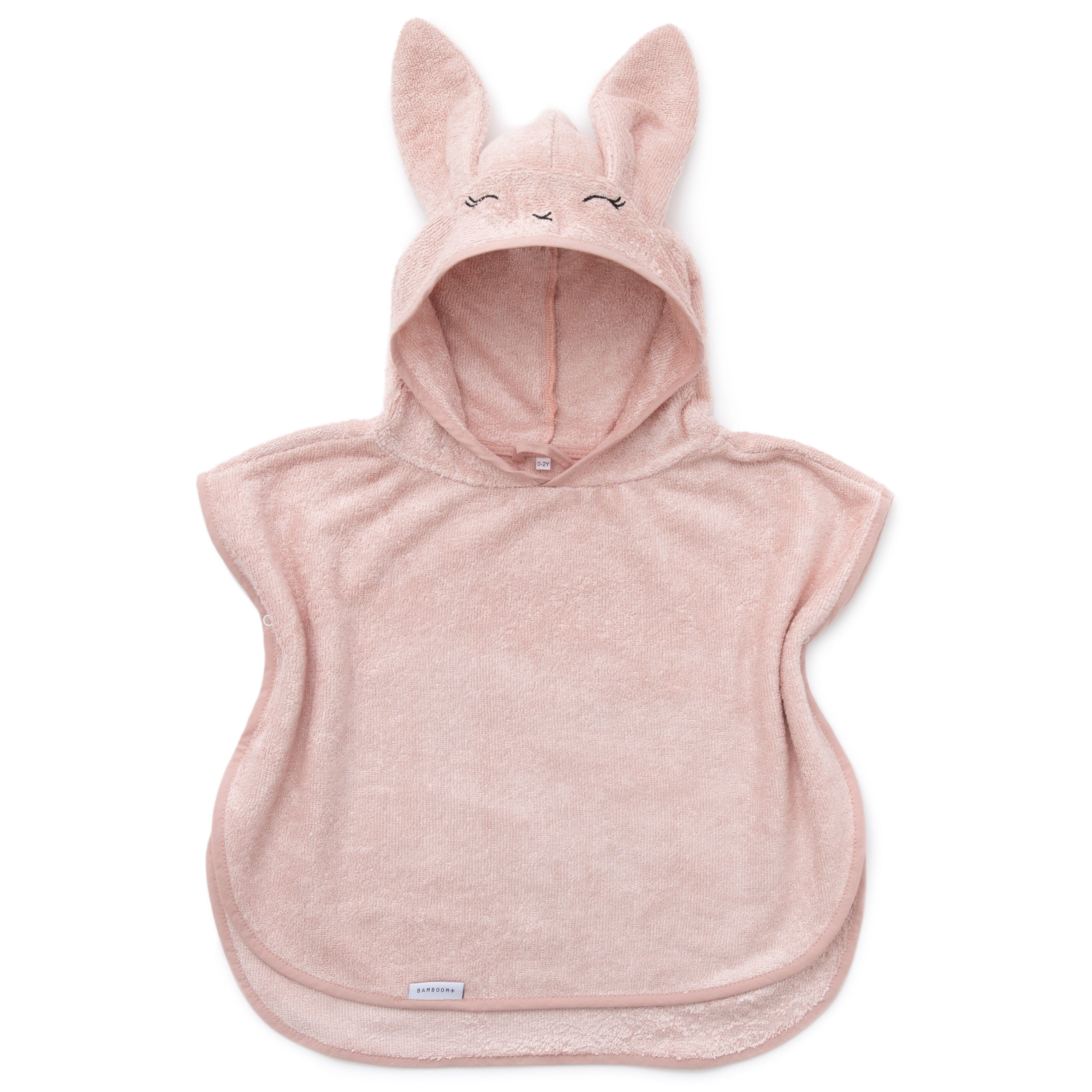 Poncho da Bagno Bambino in Spugna di Bambù Organico - Terry Poncho Bamboom 0/2 anni Rosa 