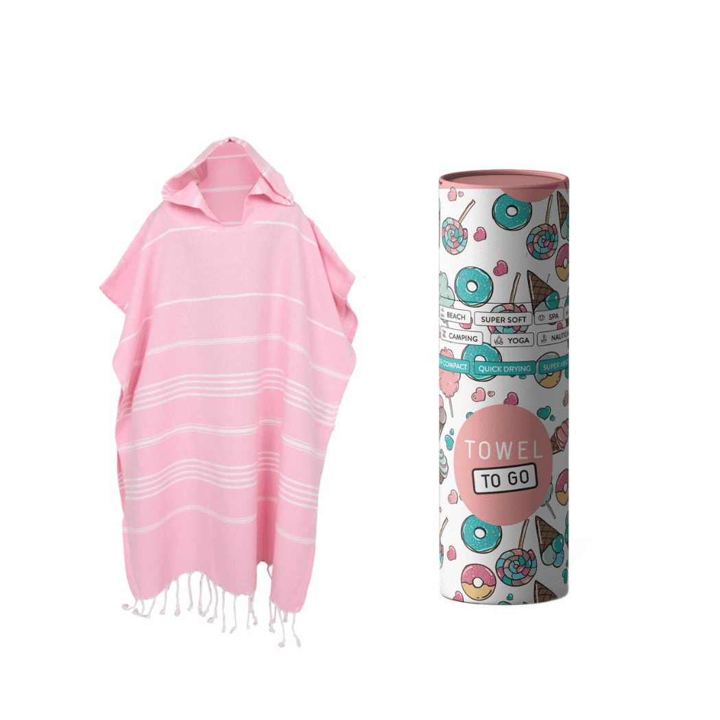 Poncho Asciugamano Con Cappuccio Per Bambini 2-6 Anni | Morbido Cotone Per Piscina E Spiaggia | Dinosauro, Delfino, Farfalla 60x120 Cm