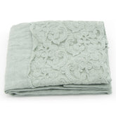 Runner in Puro Lino stonewashed Tinta unita con balza ricamata - Bristol Runner Creole Home Mango 
