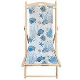 Sdraio in Legno di Faggio Fantasia Pesci - Caraibes Sdraio Marinette Saint-Tropez Azzurro 