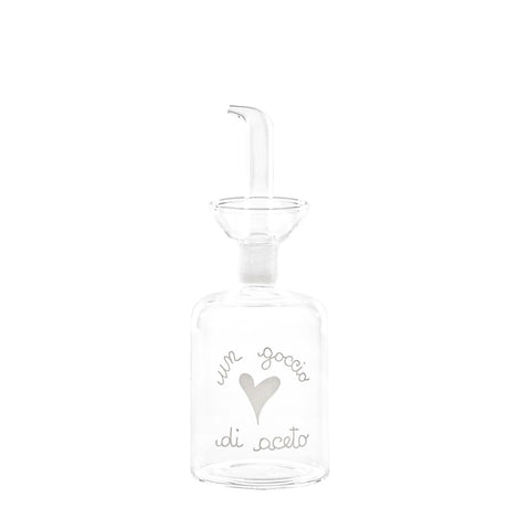 Set 2 Bottiglie in Vetro Borosilicato Serigrafate - Olio e Aceto Bottiglie Simple Day 
