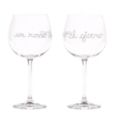 Set 2 Calici Vino in Vetro Serigrafati - Un Rosso al Giorno 