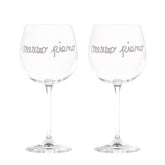 Set 2 Calici Vino Serigrafati - Mezzo Pieno 