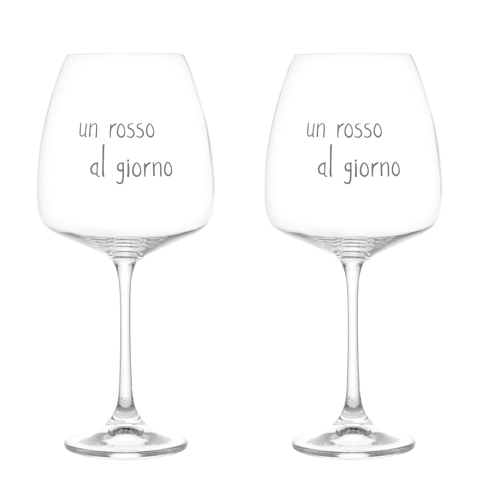 Set 2 Calici Vino Serigrafati - Un Rosso al Giorno Canovaccio Simple Day 