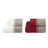 Set 2 Coppie di Spugna con Balza in Lino e Gigliuccio Coppia di spugna Lisola Bianco/Valenza 