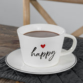 Set 2 Tazze Colazione in Grès - Happy 