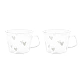 Set 2 Tazze in Vetro Borosilicato Serigrafate - Cuori tazze Simple Day Bianco 