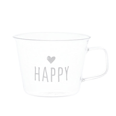 Set 2 Tazze in Vetro Borosilicato Serigrafate - Happy tazze Simple Day 