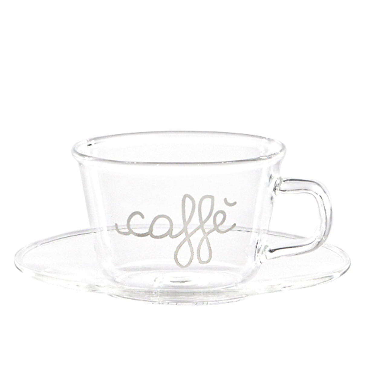 Set 2 Tazzine in Vetro Borosilicato Serigrafate - Caffè Buongiorno tazze Simple Day 