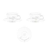 Set 2 Tazzine in Vetro Borosilicato Serigrafate - Caffè Buongiorno tazze Simple Day Bianco 