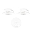 Set 2 Tazzine in Vetro Borosilicato Serigrafate - Pausa Caffè tazze Simple Day Bianco 