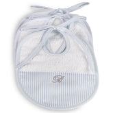 Set Bavaglini in spugna di cotone con fascia in Percalle Stampata Marina - Blumarine Baby Azzuro