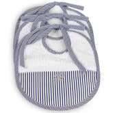Set Bavaglini in spugna di cotone con fascia in Percalle Stampata Marina - Blumarine Baby Blu